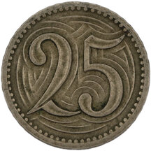 25 Haléř Československo 1933