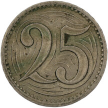 25 Haléř Československo 1933