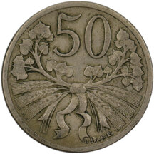 50 Haléřů Československo 1922