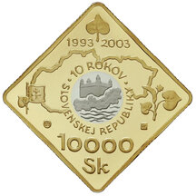 10 000 Sk - Vznik Slovenské republiky - 10. výročí vzniku