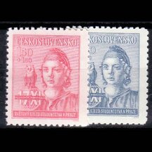 Série známek Československo 1945 - Sjezd studentů