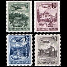 Série známek Československo 1951 - Letecké Lázně