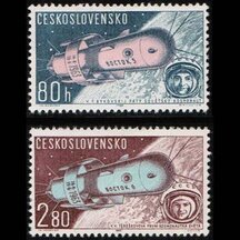 Série známek Československo 1963 - Letecké Kosmonauti