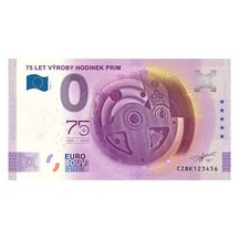 0 Euro Suvenýr Česko 2024 - 75 let výroby hodinek Prim 1