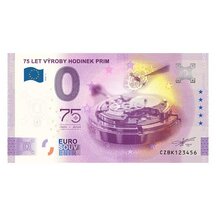 0 Euro Suvenýr Česko 2024 - 75 let výroby hodinek Prim 2