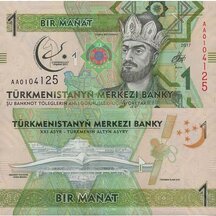 1 Manat 2017 Turkmenistán