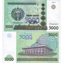 5000 Sum 2013 Uzbekistán