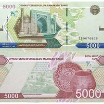 5000 Sum 2021 Uzbekistán