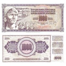 1000 Dinárů 1974 Jugoslávie