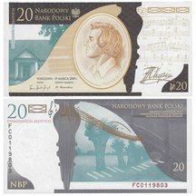 20 Zlotých 2009 Polsko - Frédéric Chopin
