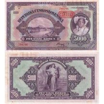 5000 Korun 1943 Protektorát Čechy a Morava - série C