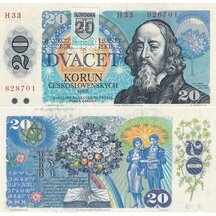 20 Korun 1988 (kolok 1993) Slovenská republika - série H - Bankovní vzor