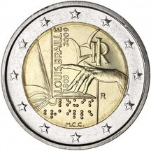 2 EURO Itálie 2009 - Louis Braille