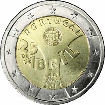 2 EURO Portugalsko 2014 - 40. výročí Karafiátové revoluce