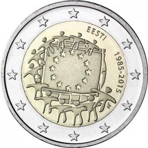 2 EURO Estonsko 2015 - EU vlajka