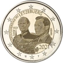 2 EURO Lucembursko 2021 - Velkovévoda Jean - foto