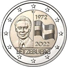2 EURO Lucembursko 2022 - Vlajka Lucemburska