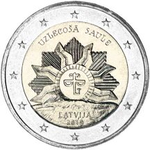 2 EURO Lotyšsko 2019 - Národní znak
