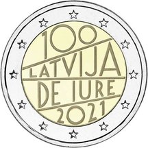 2 EURO Lotyšsko 2021 - De Iure