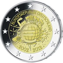 2 EURO Německo 2012 - 10 let Euro měny F