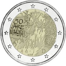 2 EURO Německo 2019 - Berlínská zeď F