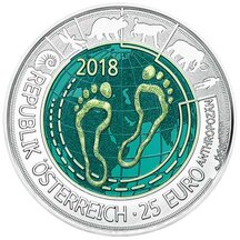 25 EURO Rakousko 2018 - Antropocén