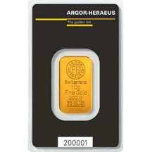 Zlatá cihlička Argor-Heraeus 10 g