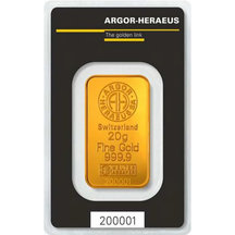 Zlatá cihlička Argor-Heraeus 20 g