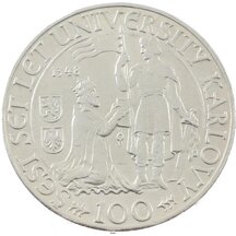 100 Kčs Československo 1948 - Karlova univerzita