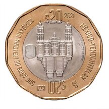 20 Pesos Mexiko 2021 - Zánik Tenochtitlanu