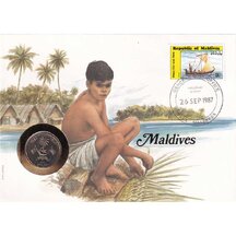 Numismatická obálka Maledivy 1987