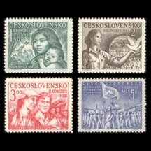 Série známek ČSR 1950 - Kongres studentstva