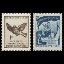 Série známek ČSR 1953 - Čs. sjezd obránců míru