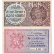 Bankovka PČM 1 Koruna 1940 UNC série D - 3