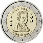 2 EURO Belgicko 2009 - Louis Braille