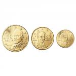 Mini set obehových Euro mincí Grécka 2002 - 10, 20, 50 cent