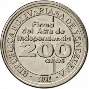 25 Centimos Venezuela 2011 - Podpis nezávislosti
Kliknutím zobrazíte detail obrázku.